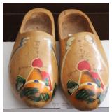 Pair of Painted Wood Shoes - 14" long