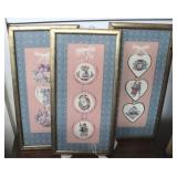 Set of 3 framed prints - 18 x 10 each