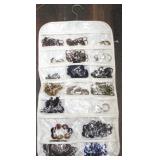 Lot of Costume Jewelry w/ holder - 2-sided