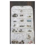 Lot of Costume Jewelry w/ holder - 2-sided