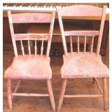 Pair vintage chairs, 31 x 13.5