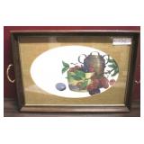 Serving Tray w/ framed print - 22 x 14