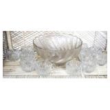 Punch Bowl w/ 11 cups - 12" round