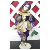 Mardi Gras Doll w/ stand, 12" tall