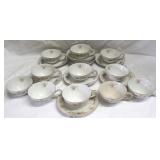 21 pc Kyoto China Tea Cups & Saucers