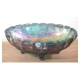 Carnival Glass Footed Bowl