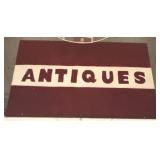 Antiques wood hanging sign