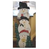 Wood snowman decor, 39"