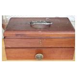 Wood Jewelry Box - 8 x 7 x 12 w/ contents
