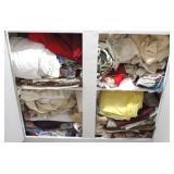 Lot of Assorted Linens in cabinet