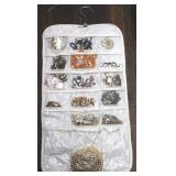 Lot of Costume Jewelry w/ holder - 2-sided
