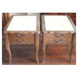Pair vintage end tables, 21.5 x 19