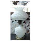 Milk Glass Lamp - as is/cut cord - 18" tall
