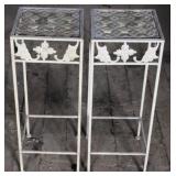 Pair metal plant stands, 24 x 10 x 10