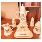 Pfaltzgraff Butterdish, s&p, napkin holder & more