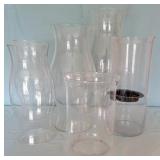 6 Assorted size crystal hurricanes, tallest 16"