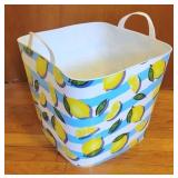 Hard Plastic Tote with Lemons, 12 x 14 x 12