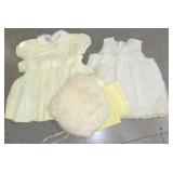 2 Baby Dresses, Faux Fur Bonnet & more