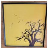 Mid century Oriental wall art - 31 x 31