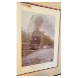 Norfolk & Western framed railway print, 24 x 19.5