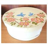 Wooden cheese box with bluebirds