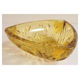 Hazel Atlas Triangular Glass Amber Ashtray