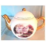 Teapot with w/ gold accents 5.5" tall