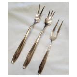 3 Reed & Barton Sterling Cocktail Forks