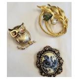 Sarah Coventry Vitnage Gold Tone Owl & More