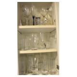Cabinet lot of Glass Items