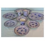 10 Pieces Japanese blue & white, chips & cracks