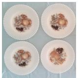 4 Monax 8" petal plates with decoration