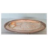 Silver plate meat service tray on feet