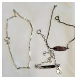 2 ID Bracelets & 1 chain bracelet