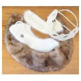 Fur / knitted collars & headpiece