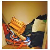 Lot of assorted bags & more on floor of linen