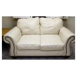 Leather Loveseat w/ nailhead trim