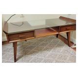 Vintage Mid Century Glass Top Coffee Table