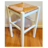 Rush Seat Stool, 24 x 13.5 x 13.5