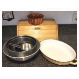 Lot of Assorted Items to include Bread Box