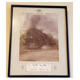 Norfolk & Western framed railway print, 14 x 11.5