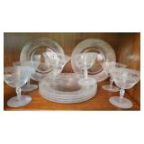 Elegant Glass Etched w/ Hunting Dog & Fox - 12pcs