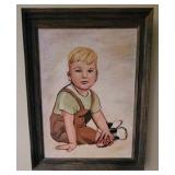 Artist Signed Oil on Canvas - Baby