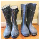 2 Pairs of rain boots, women