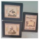 Set of 3 country wall art frames, 10.5 x 12.5