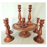 Group wooden candlesticks