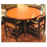 Vintage Mid Century Round Table w/ 4 Chairs