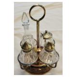 Vintage Condiment Cruet Set, E.P.N.S - 6.5" tall