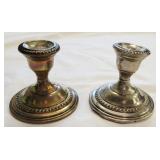 Pair of Empire Sterling Weighted Candle Holders