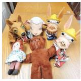 Lot of Vintage Hand Puppets, Raggedy Ann & Bear